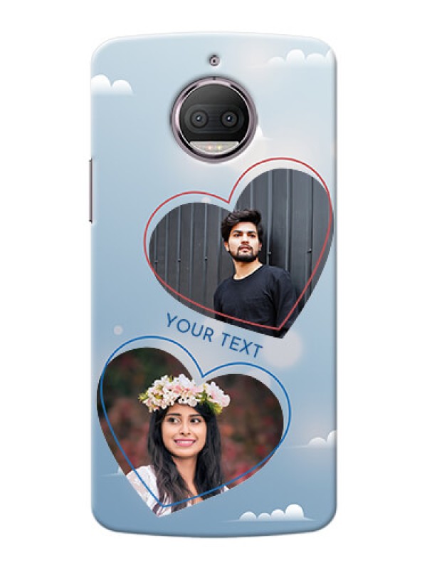 Custom Motorola Moto G5S Plus couple heart frames with sky backdrop Design