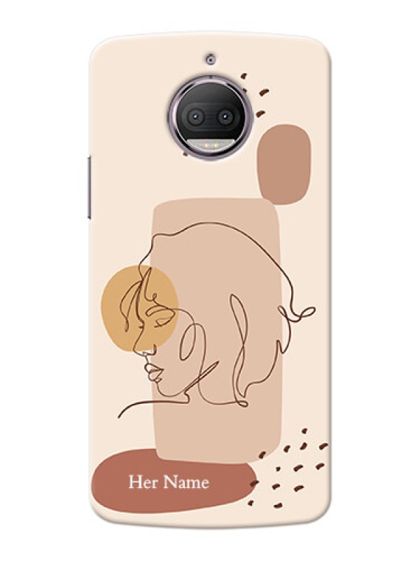 Custom Moto G5S Plus Custom Phone Covers: Calm Woman line art Design
