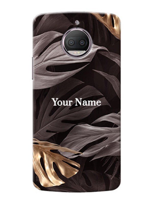 Custom Moto G5S Plus Mobile Back Covers: Wild Leaves digital paint Design