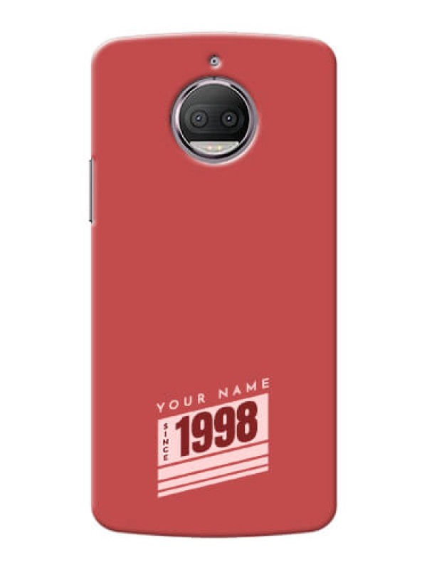 Custom Moto G5S Plus Phone Back Covers: Red custom year of birth Design