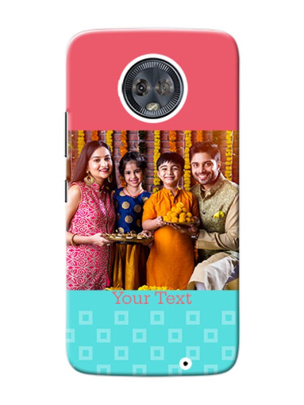 Custom Motorola Moto G6 Plus Pink And Blue Pattern Mobile Case Design