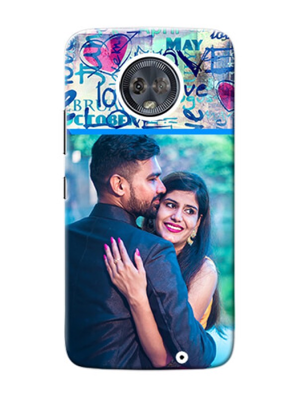 Custom Motorola Moto G6 Plus Colourful Love Patterns Mobile Case Design