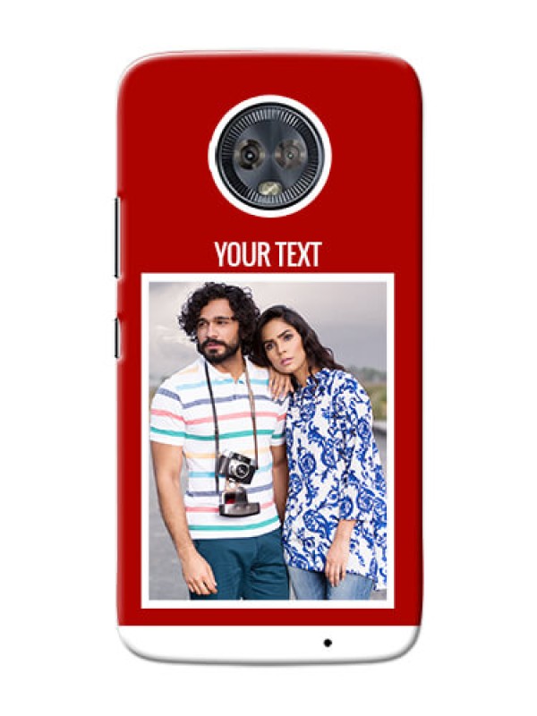 Custom Motorola Moto G6 Plus Simple Red Colour Mobile Cover  Design