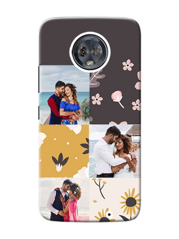 Custom Motorola Moto G6 Plus 3 image holder with florals Design
