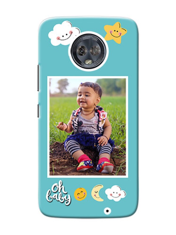Custom Motorola Moto G6 Plus kids frame with smileys and stars Design