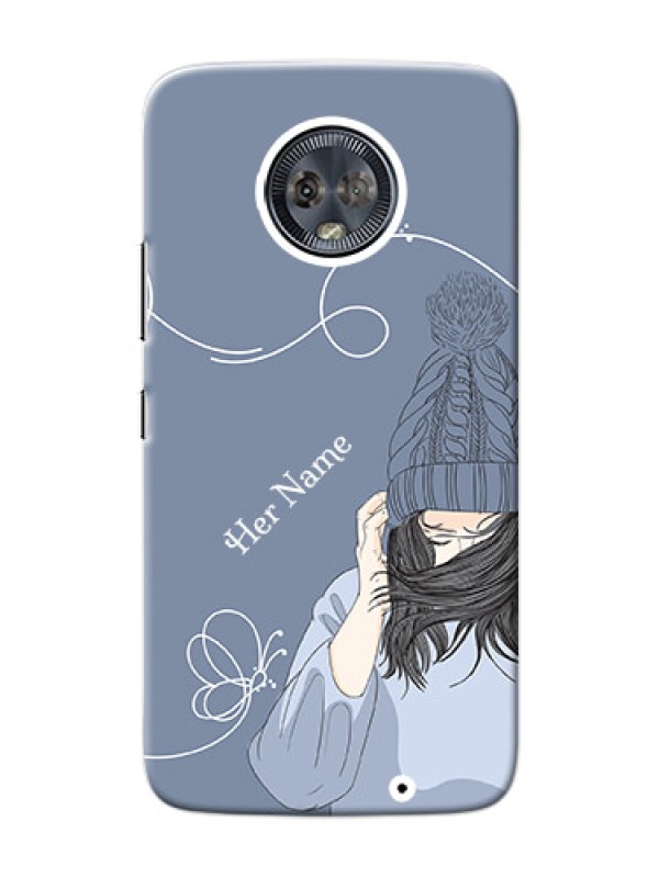 Custom Moto G6 Plus Custom Mobile Case with Girl in winter outfit Design