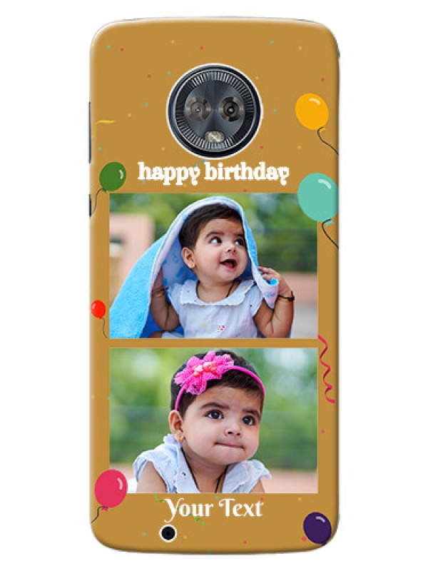 Custom Motorola Moto G6 2 image holder with birthday celebrations Design
