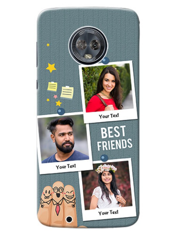 Custom Motorola Moto G6 3 image holder with sticky frames and friendship day wishes Design
