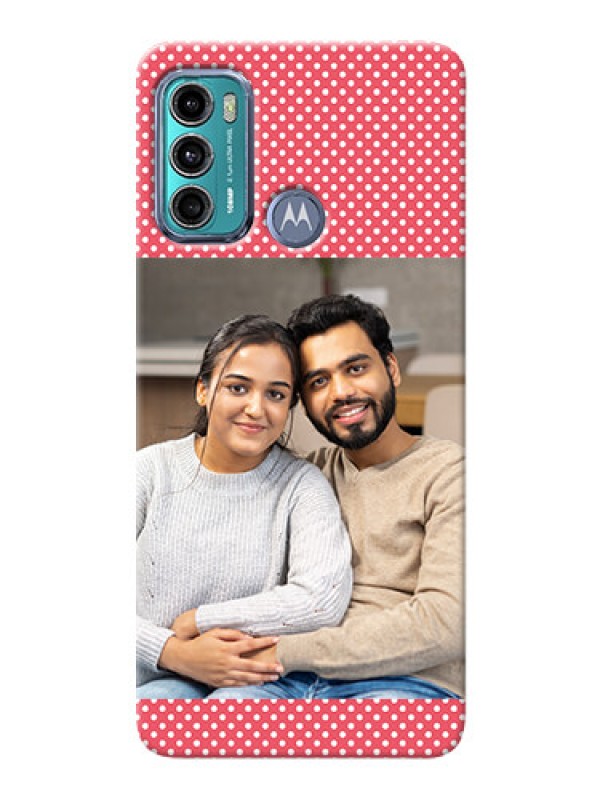 Custom Moto G60 Custom Mobile Case with White Dotted Design