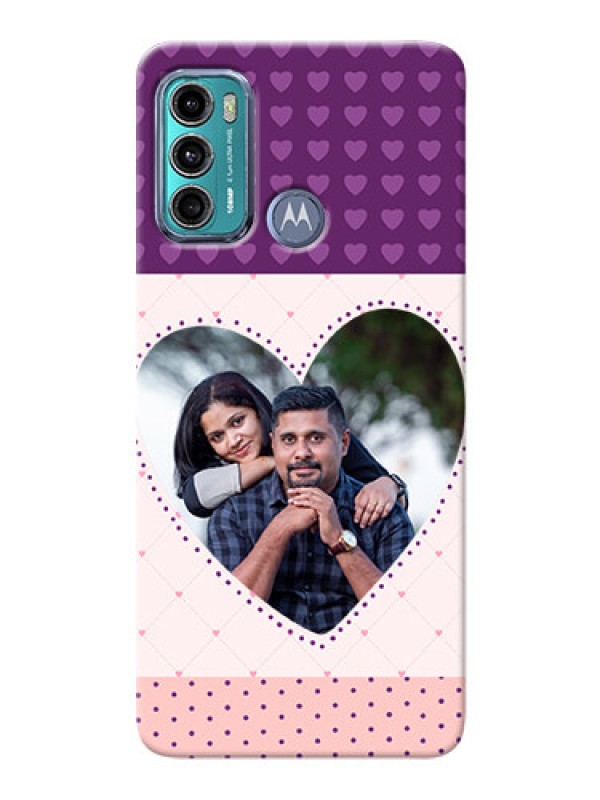 Custom Moto G60 Mobile Back Covers: Violet Love Dots Design