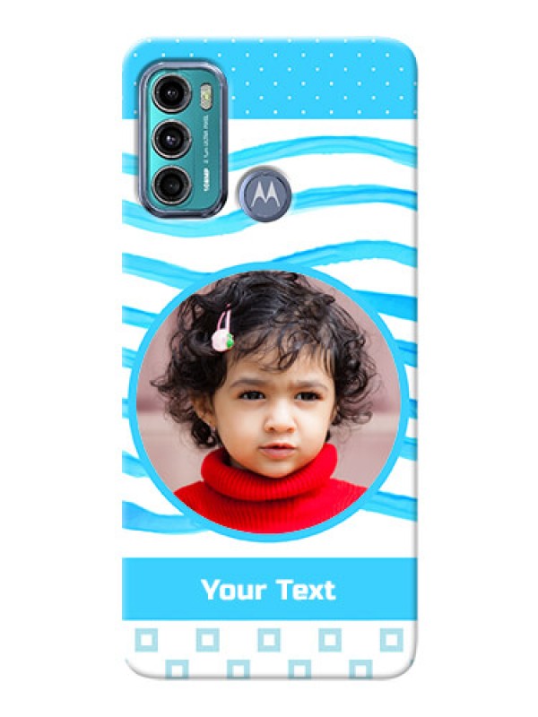 Custom Moto G60 phone back covers: Simple Blue Case Design