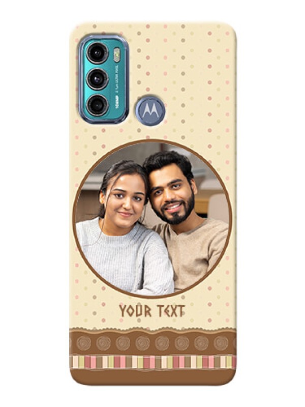 Custom Moto G60 Mobile Cases: Brown Dotted Mobile Case Design