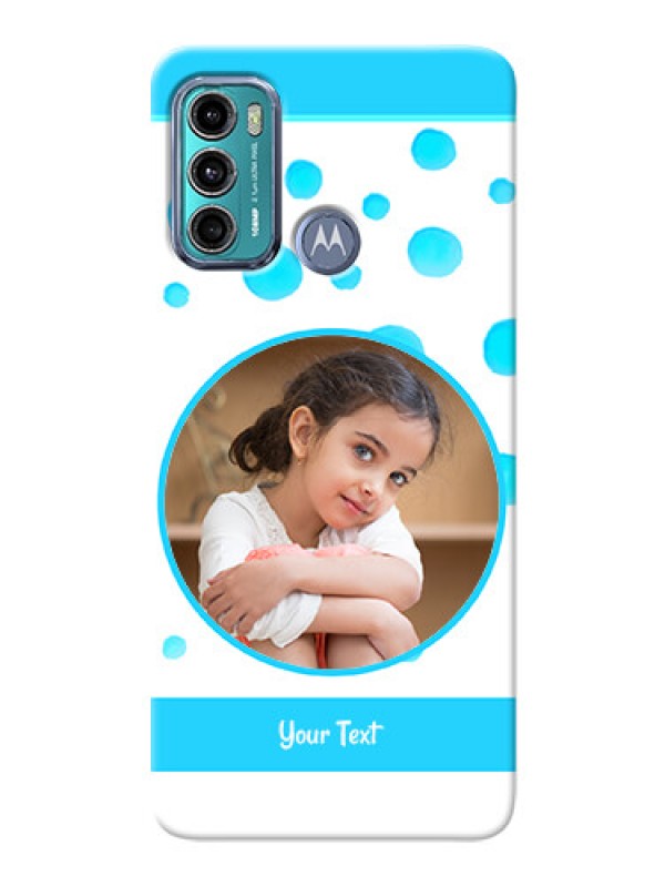 Custom Moto G60 Custom Phone Covers: Blue Bubbles Pattern Design