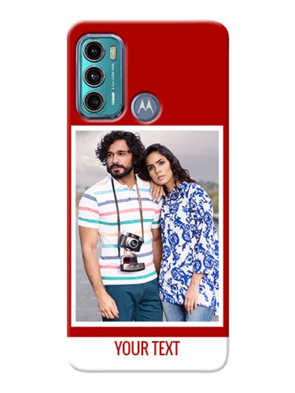 Custom Moto G60 mobile phone covers: Simple Red Color Design