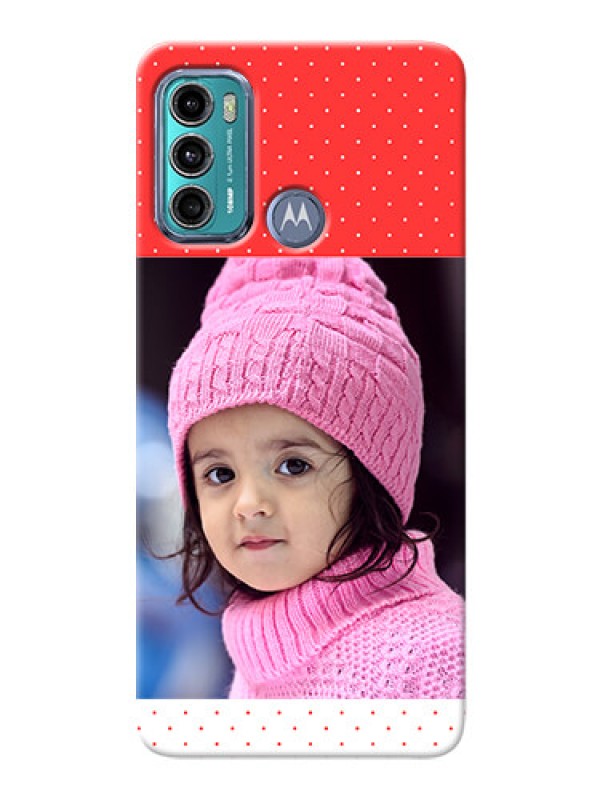 Custom Moto G60 personalised phone covers: Red Pattern Design