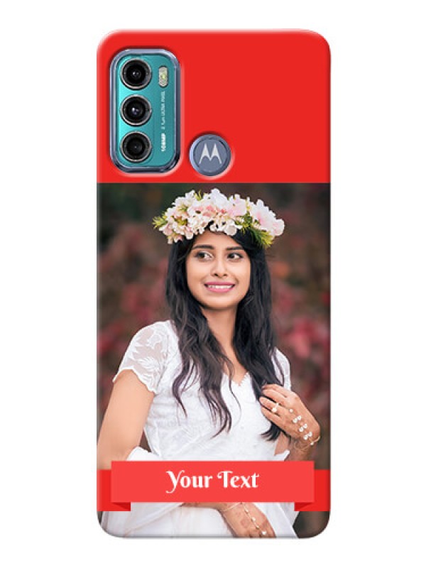 Custom Moto G60 Personalised mobile covers: Simple Red Color Design