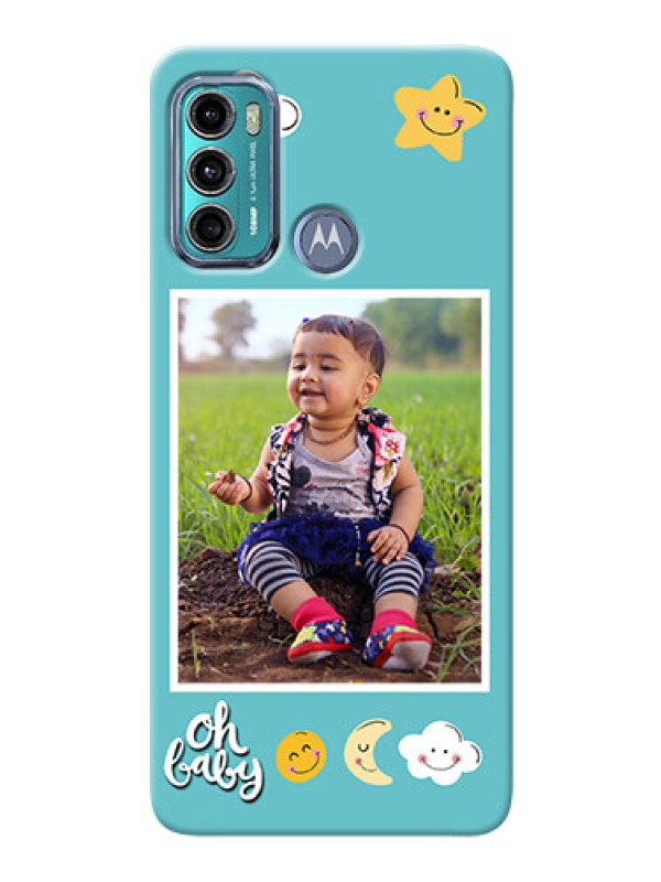 Custom Moto G60 Personalised Phone Cases: Smiley Kids Stars Design
