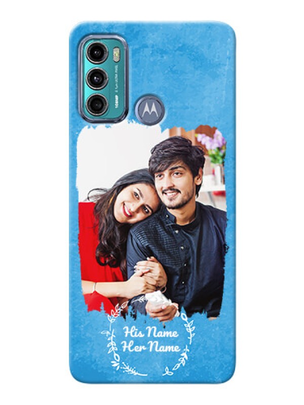 Custom Moto G60 custom mobile cases: Blue Color Vintage Design