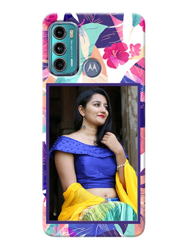 Custom Moto G60 Personalised Phone Cases: Abstract Floral Design