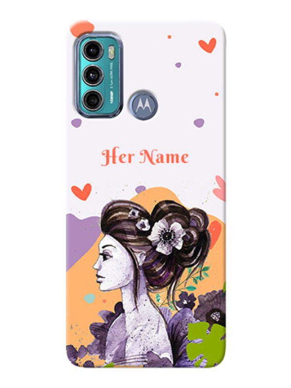 Custom Moto G60 Custom Mobile Case with Woman And Nature Design