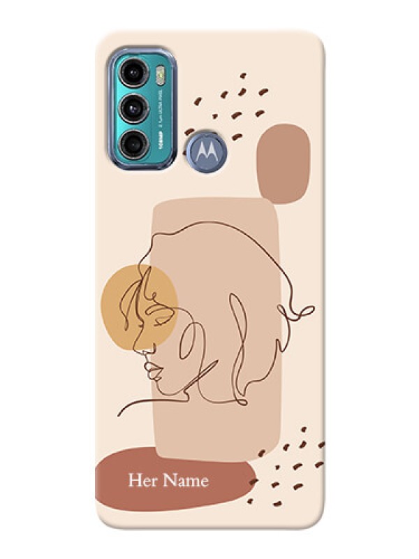 Custom Moto G60 Custom Phone Covers: Calm Woman line art Design