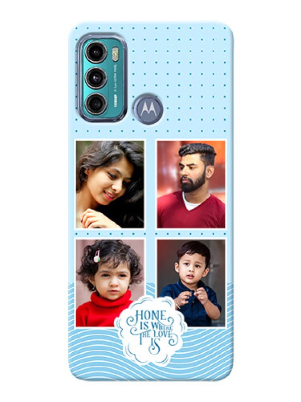 Custom Moto G60 Custom Phone Covers: Cute love quote with 4 pic upload Design