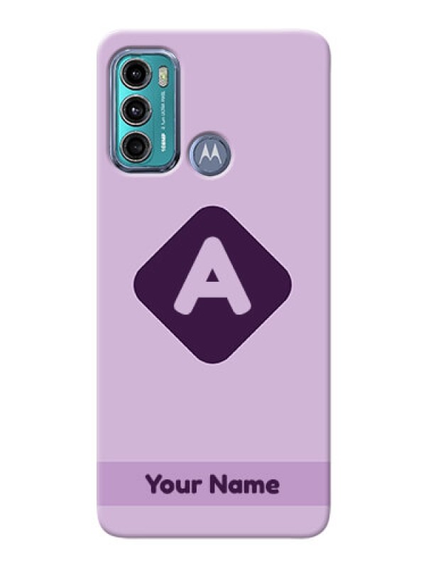 Custom Moto G60 Custom Mobile Case with Custom Letter in curved badge Design