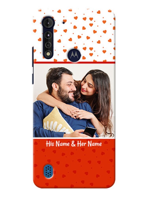 Custom Moto G8 Power Lite Phone Back Covers: Orange Love Symbol Design
