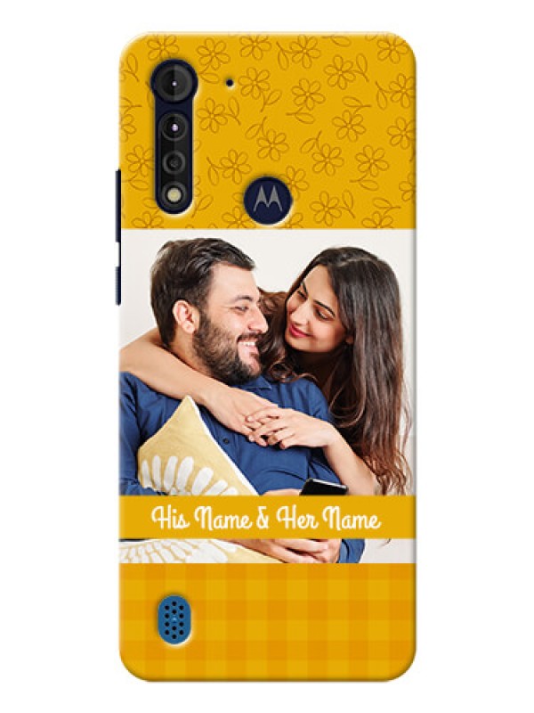 Custom Moto G8 Power Lite mobile phone covers: Yellow Floral Design