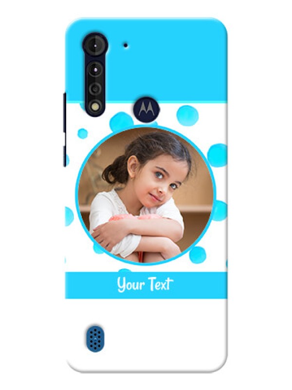 Custom Moto G8 Power Lite Custom Phone Covers: Blue Bubbles Pattern Design