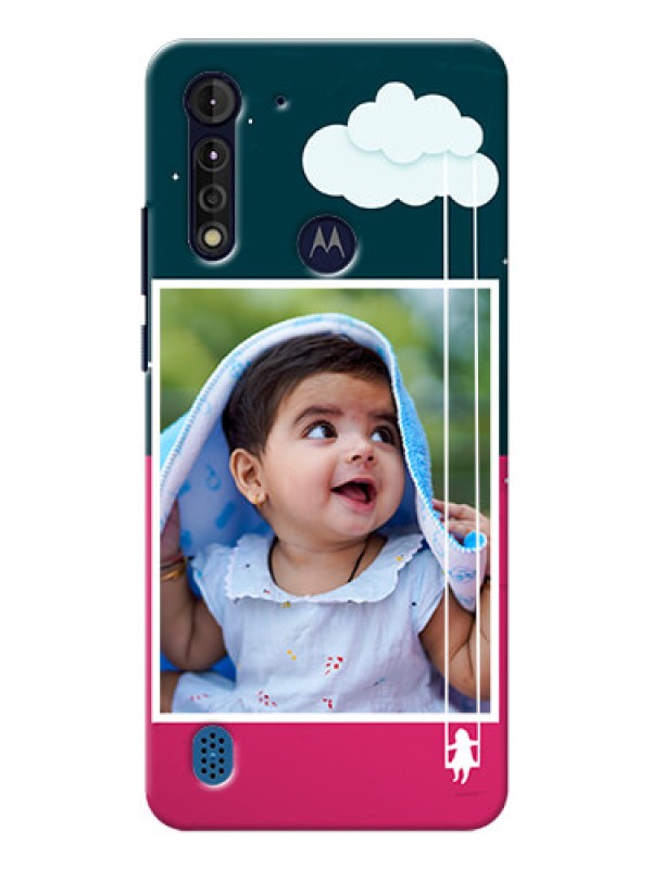 Custom Moto G8 Power Lite custom phone covers: Cute Girl with Cloud Design