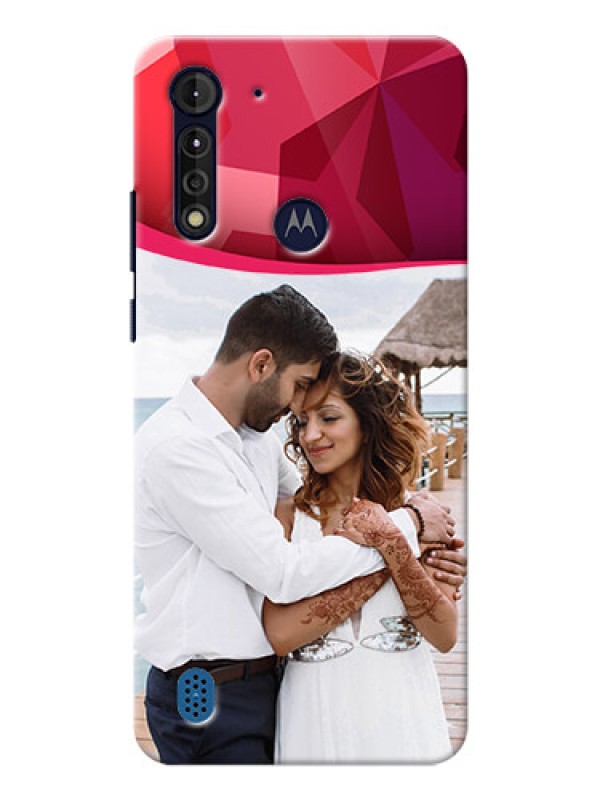Custom Moto G8 Power Lite custom mobile back covers: Red Abstract Design