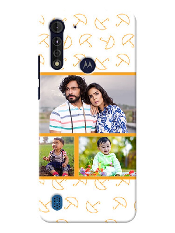 Custom Moto G8 Power Lite Personalised Phone Cases: Yellow Pattern Design