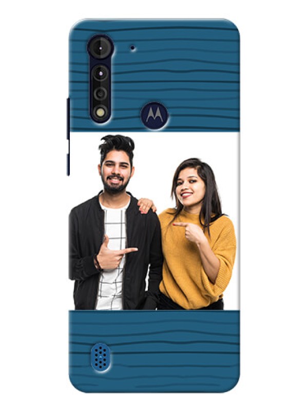 Custom Moto G8 Power Lite Custom Phone Cases: Blue Pattern Cover Design