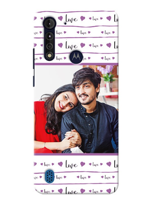 Custom Moto G8 Power Lite Mobile Back Covers: Couples Heart Design