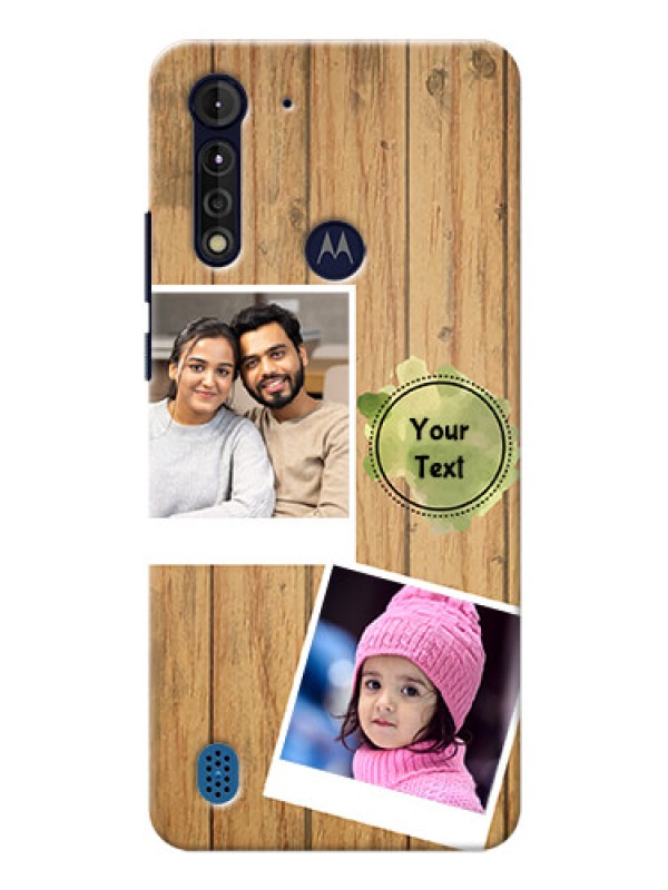 Custom Moto G8 Power Lite Custom Mobile Phone Covers: Wooden Texture Design
