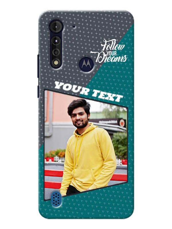 Custom Moto G8 Power Lite Back Covers: Background Pattern Design with Quote