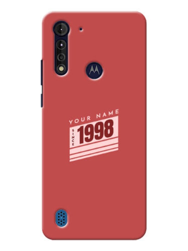 Custom Moto G8 Power Lite Phone Back Covers: Red custom year of birth Design