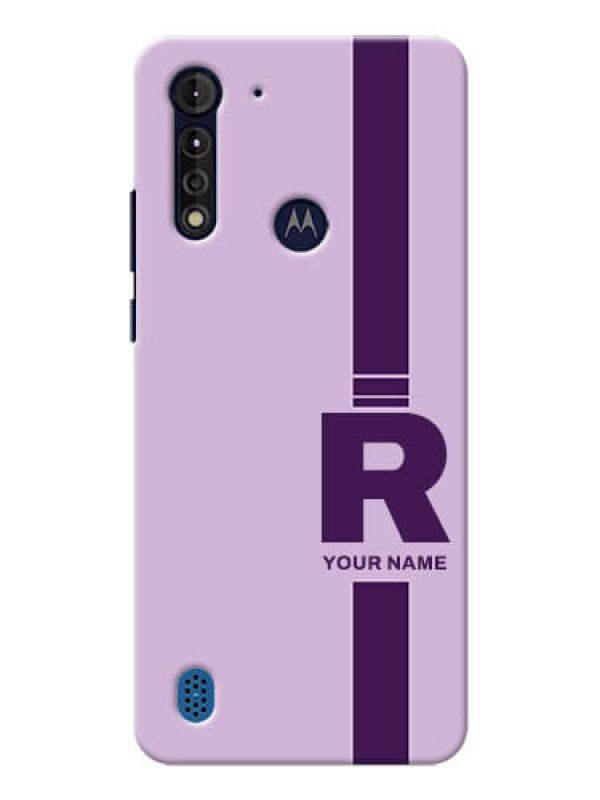 Custom Moto G8 Power Lite Custom Phone Covers: Simple dual tone stripe with name Design