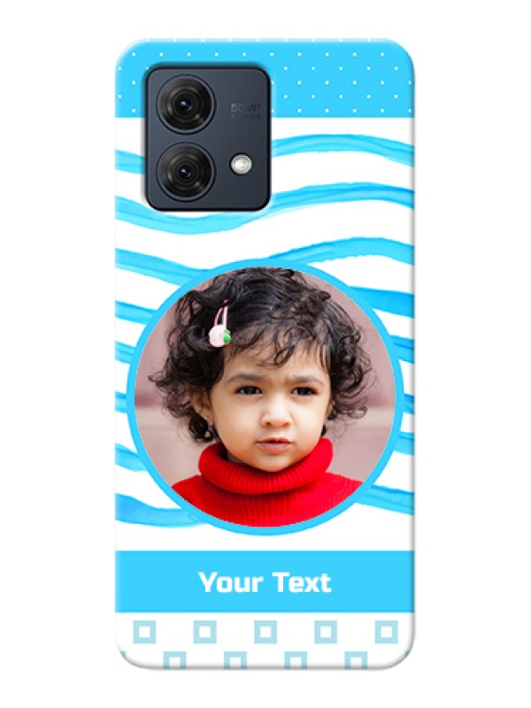 Custom Motorola Moto G84 5G Custom Hard Phone Case - Simple Blue Case Design