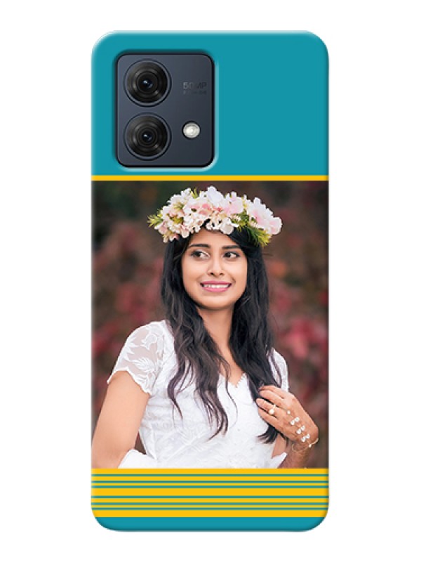 Custom Motorola Moto G84 5G Custom Hard Phone Case - Yellow & Blue Design