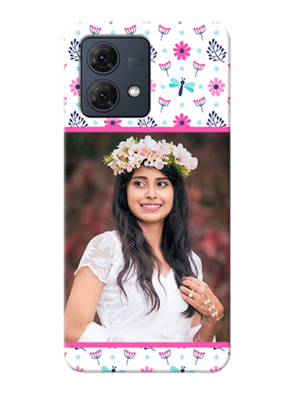Custom Motorola Moto G84 5G Custom Hard Phone Case - Colorful Flower Design