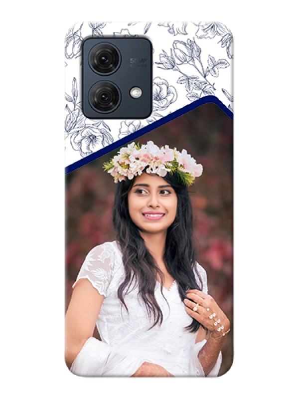 Custom Motorola Moto G84 5G Custom Hard Phone Case - Classy Floral Design