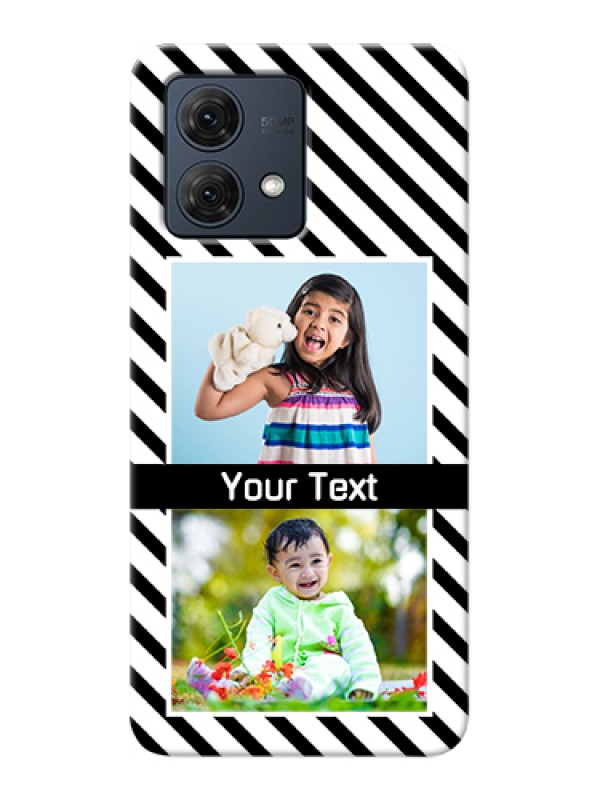 Custom Motorola Moto G84 5G Custom Hard Phone Case - Black And White Stripes Design