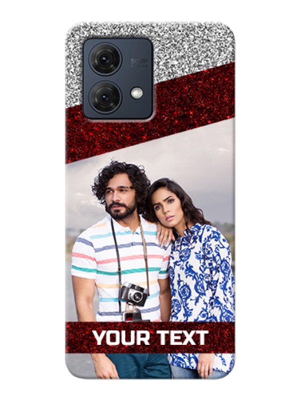 Custom Motorola Moto G84 5G Custom Hard Phone Case - Image Holder With Glitter Strip Design