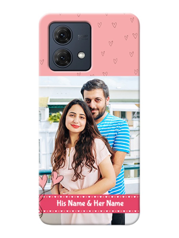 Custom Motorola Moto G84 5G Custom Hard Phone Case - Love Design Peach Color