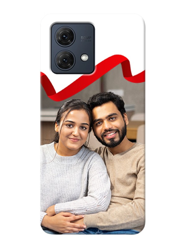 Custom Motorola Moto G84 5G Custom Hard Phone Case - Red Ribbon Frame Design