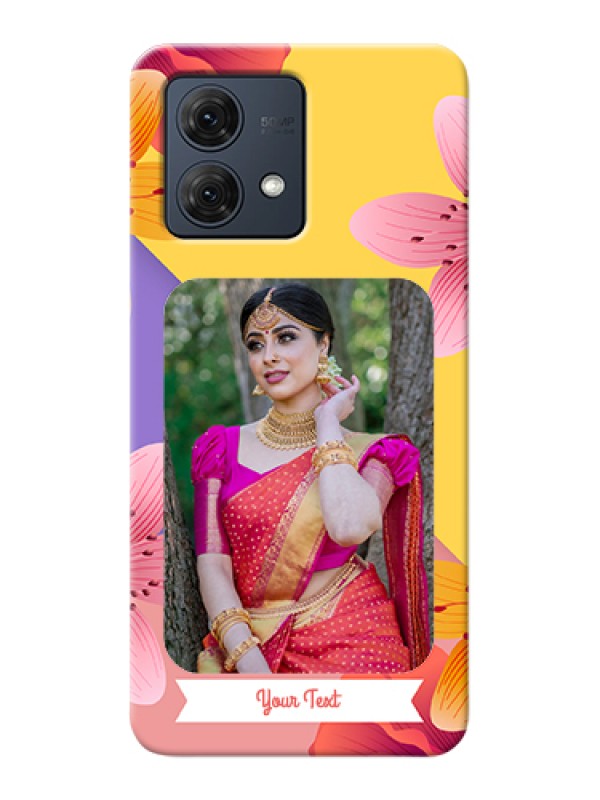 Custom Motorola Moto G84 5G Custom Hard Phone Case - 3 Image With Vintage Floral Design