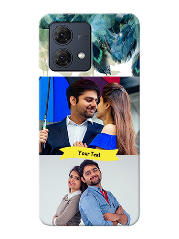 Custom Motorola Moto G84 5G Custom Hard Phone Case - Image With Boho Peacock Feather Design