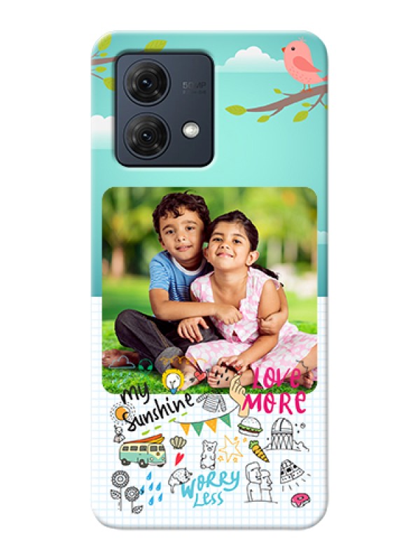 Custom Motorola Moto G84 5G Custom Hard Phone Case - Doodle Love Design